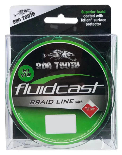Dog Tooth Fluid Cast X4 Hi Vis Green Braid 150m - Image 4