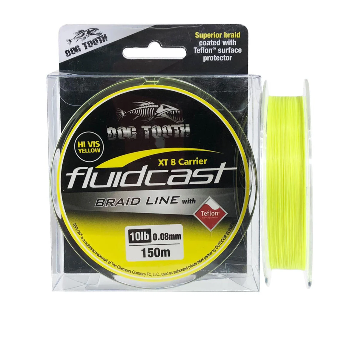 Dog Tooth Fluid Cast X8 Hi Vis Yellow Braid - Image 8