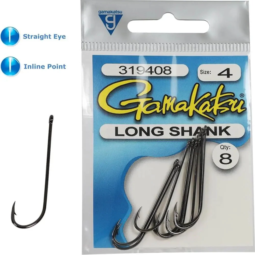 Gamakatsu Long Shank Black Nickle Hooks (sml pack) - Image 4