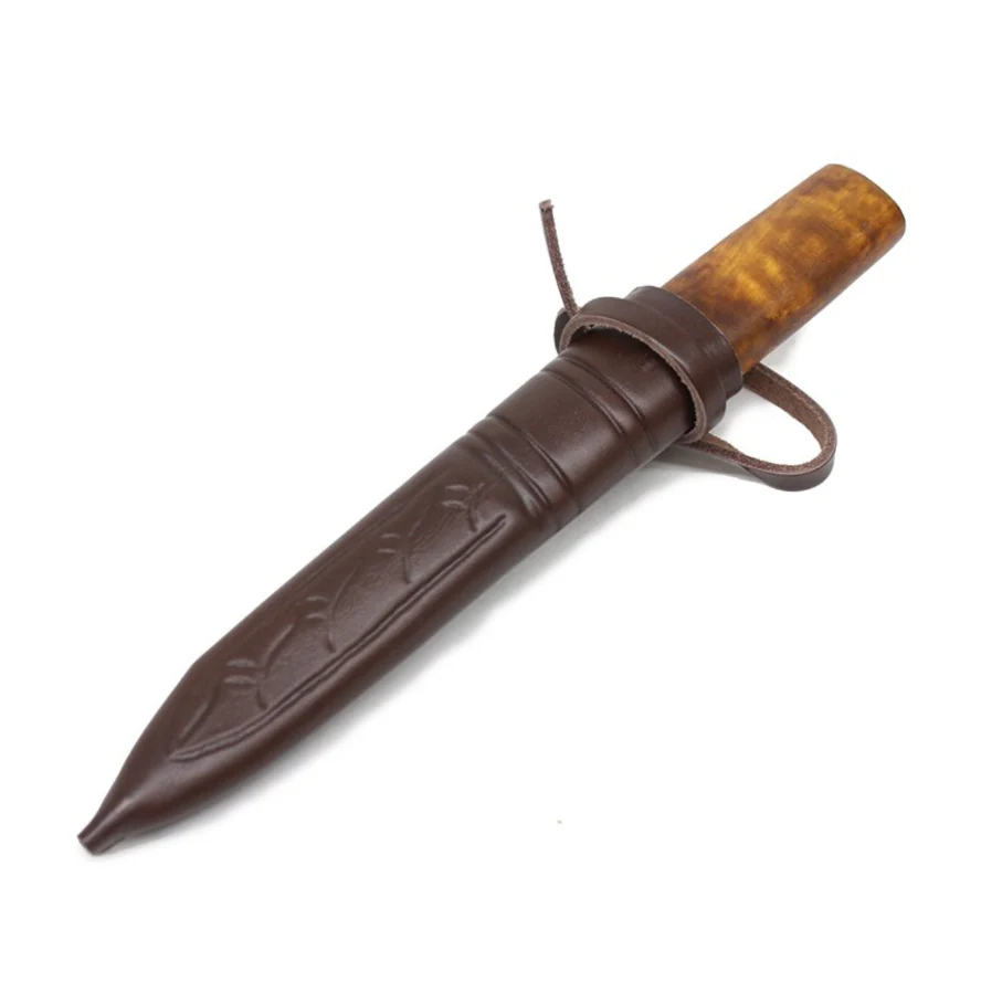HELLE Viking Classic Edition Knife - 4.33 Inch Blade - Curly Birch Handle H3LC 105mm - Image 2