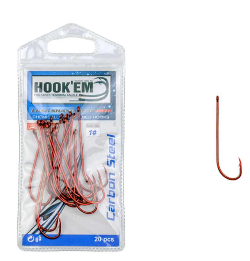 Hook'em Long Shank Red - Small pack - Image 6