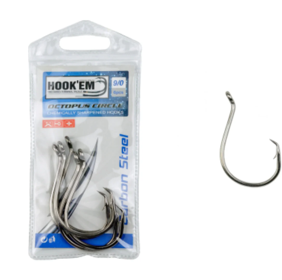 Hook'em Octopus Circle Hi Carbon Hooks - Image 3