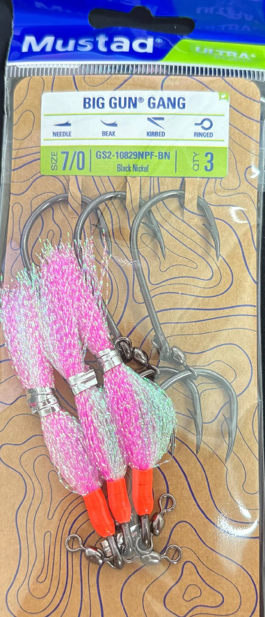 Mustad Big Gun 2 Hook Gang with Flasher GS2-10829NPF-BN - Image 3