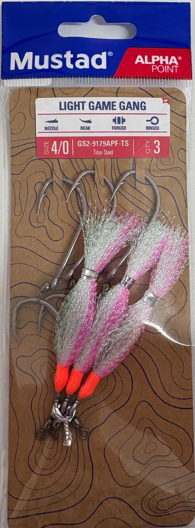 Mustad Light Game 2 Hook Gang w Flasher GS2-9179APF-TS - Image 2
