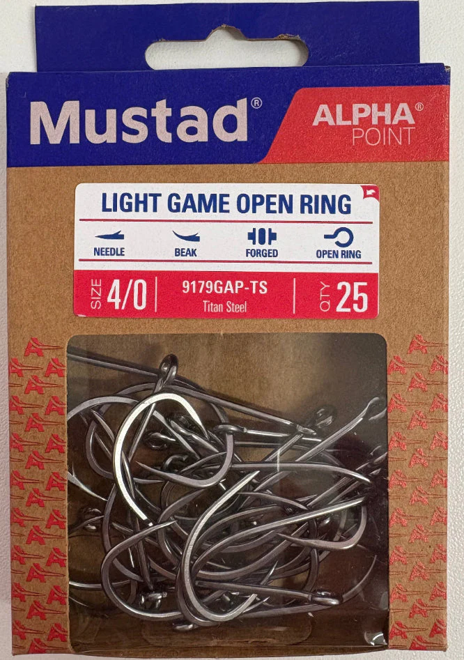 Mustad Light Game Open Eye Ring Hooks Box 25 - Image 2