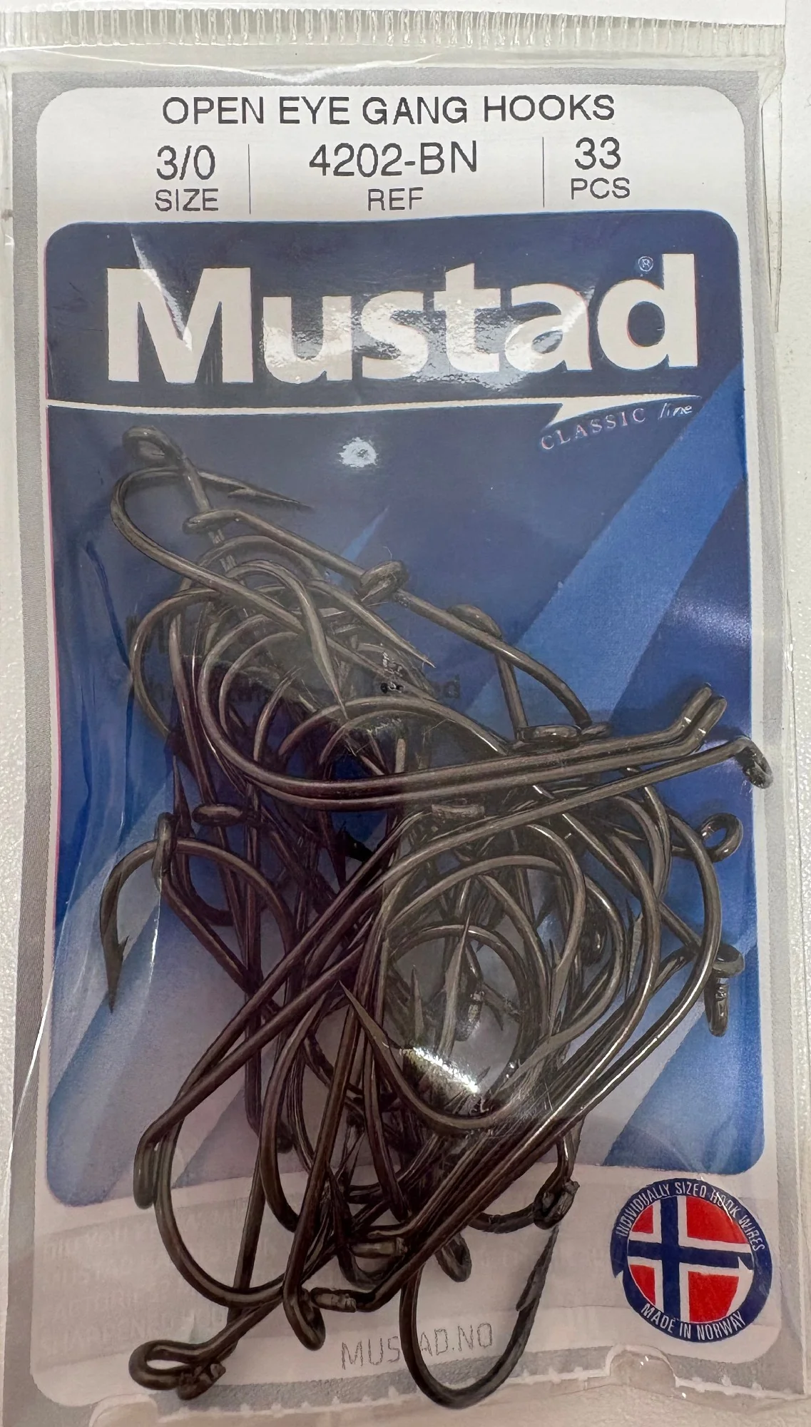 Mustad Open Eye Chemically Sharpened Gang Hook Pack (4202-BN) - Image 4