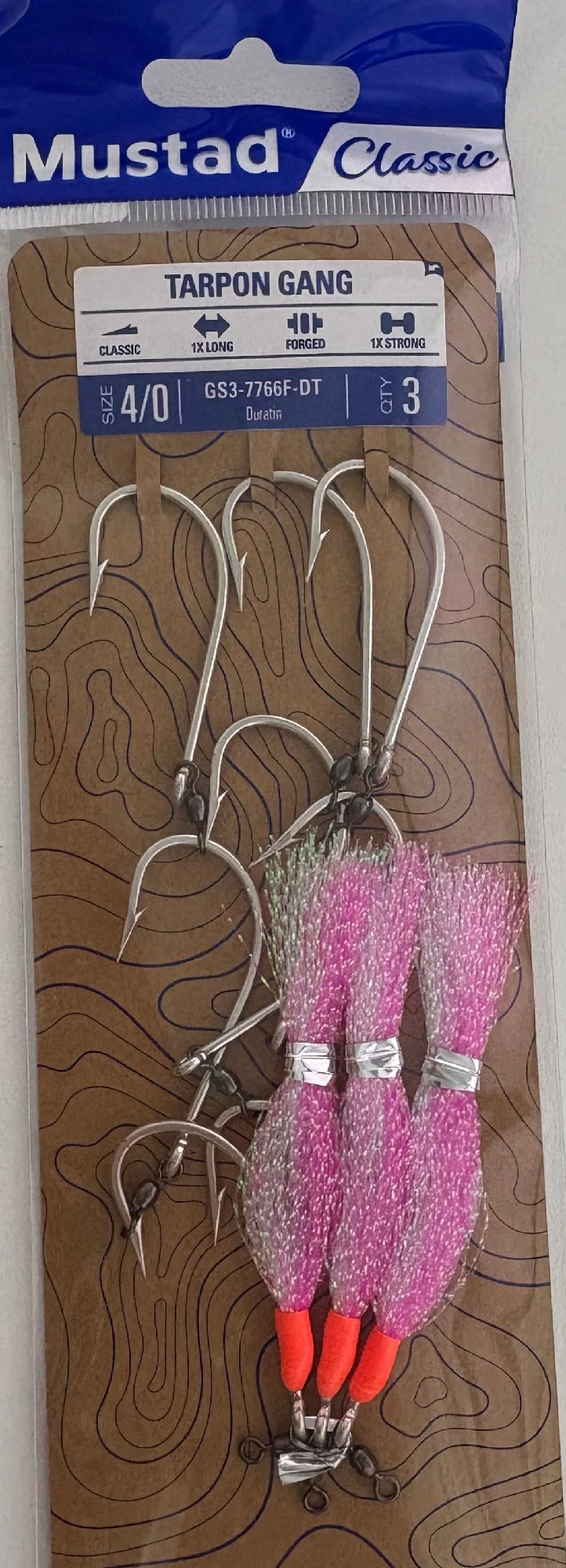 Mustad Tarpon 3 Hook Gang w Flasher GS3-7766F-DT - Image 3