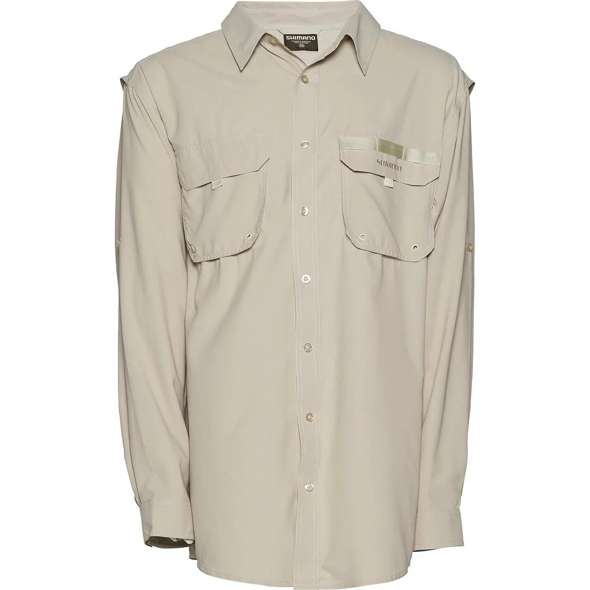 SHIMANO Mens Oatmeal Vented Fishing Shirt - Image 6
