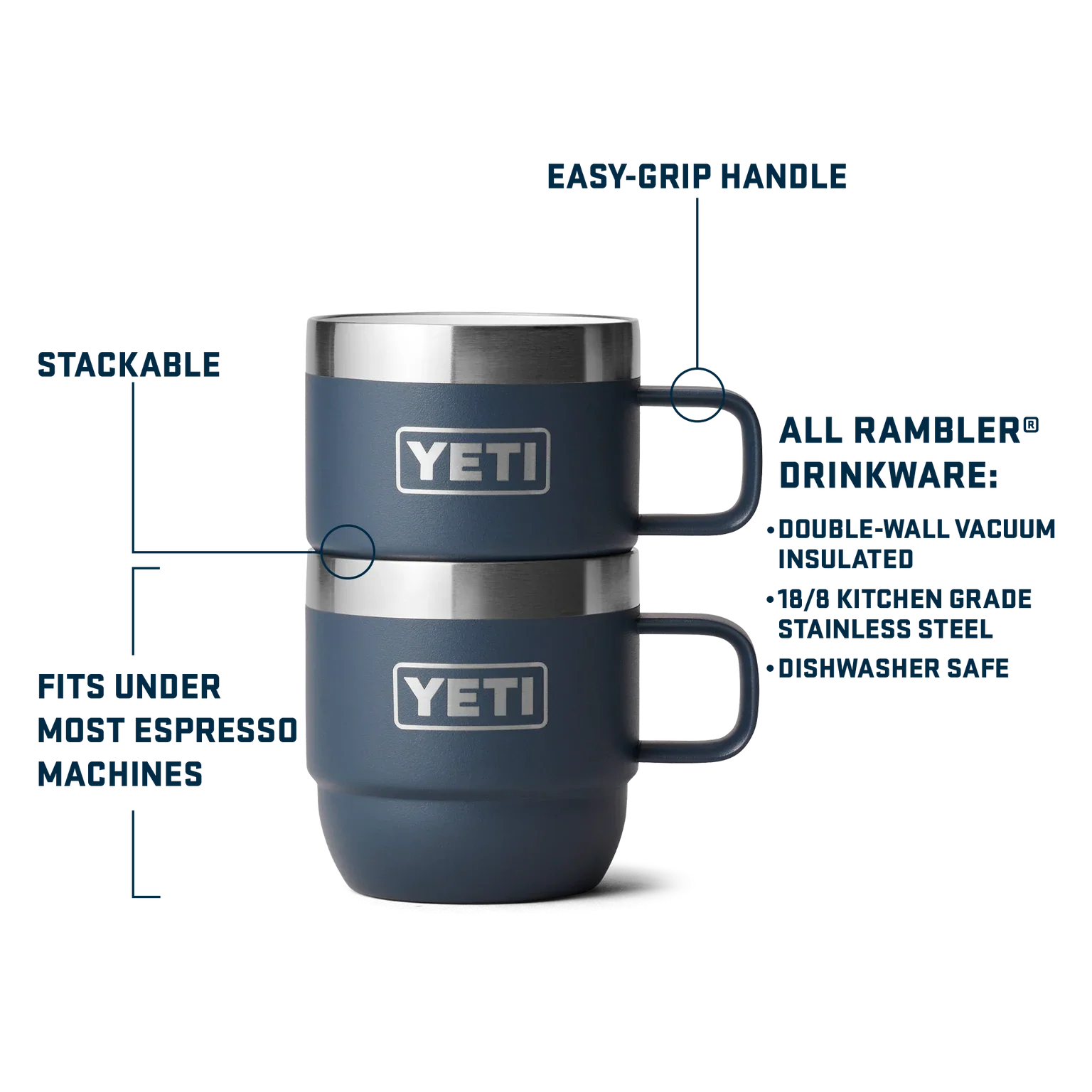 YETI Rambler 6 oz Stackable Mug 2pk Ã¢â‚¬Å“Durasip CeramicÃ¢â‚¬Â (177ml) Black - Image 3
